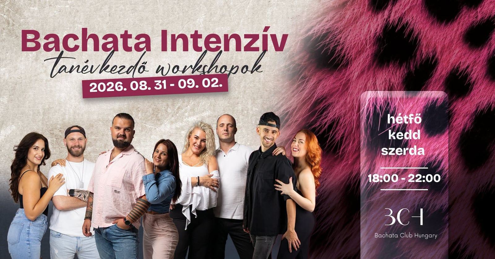 Bachata Intenzív Tanévkezdő Workshopok, 2026. augusztus 31 – szeptember 2., BCH oktatói csapat